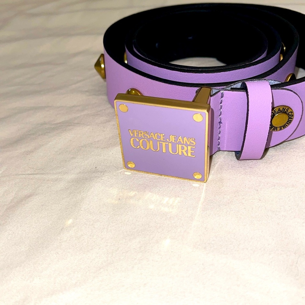 Versace jeans couture purple belt